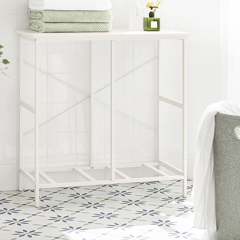 Haotian Bathroom Laundry Hamper Basket with Shelf