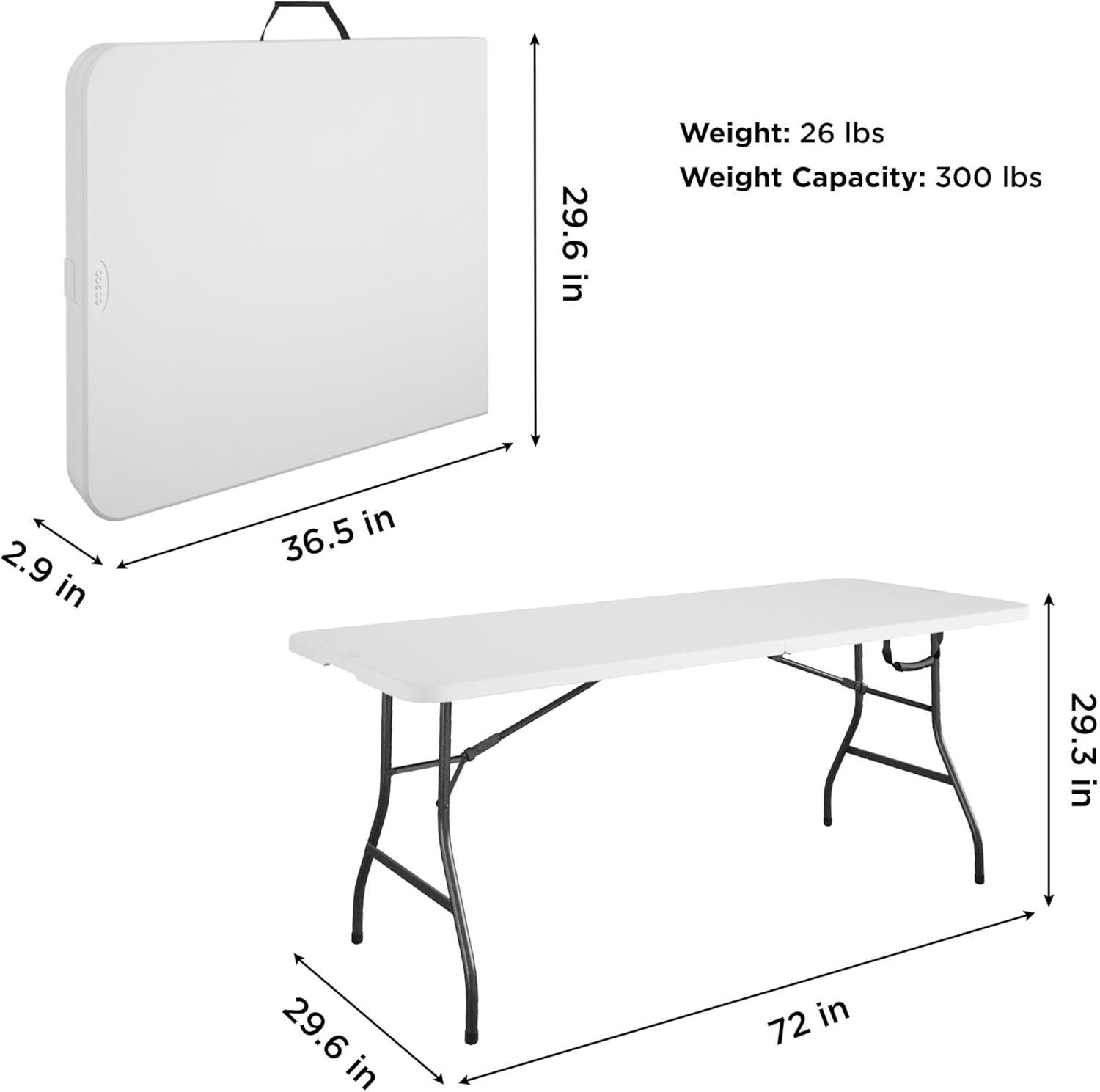 Cosco 14-678-WSP1 30 x 72 in. Center Folding Molded Folding Table