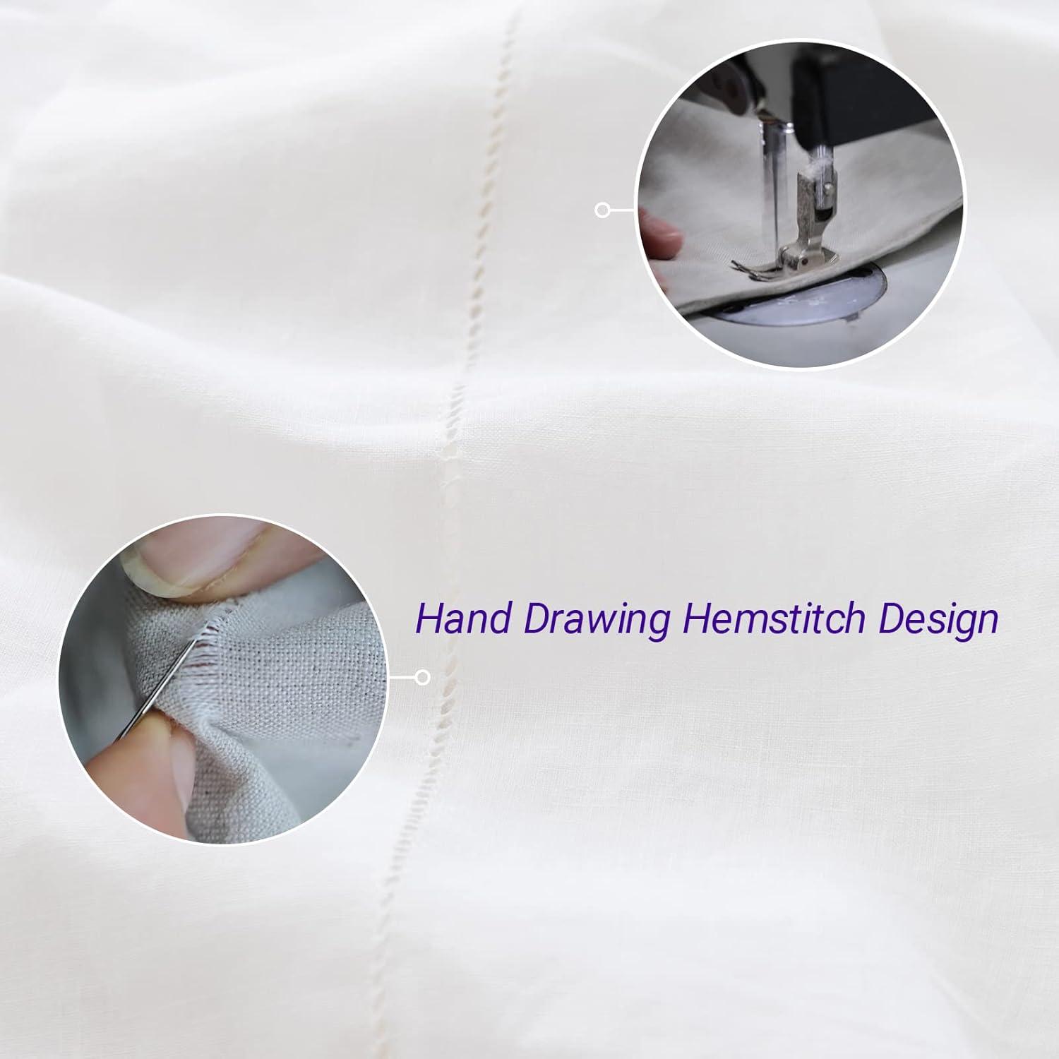 Simple&Opulence Belgian Linen Sheet Set Solid Color - 4 Pieces (1 Flat Sheet, 1 Fitted Sheet & 2 Pillowcases) Natural Flax Cotton Blend Soft Breathable Farmhouse Bedding - Full Size, White