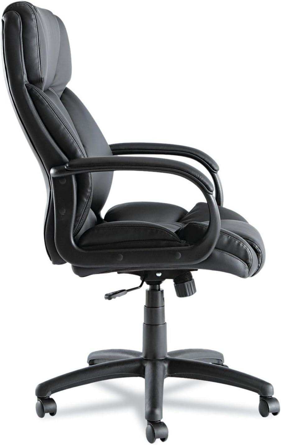 Black Leather High-Back Swivel Executive Office Chair