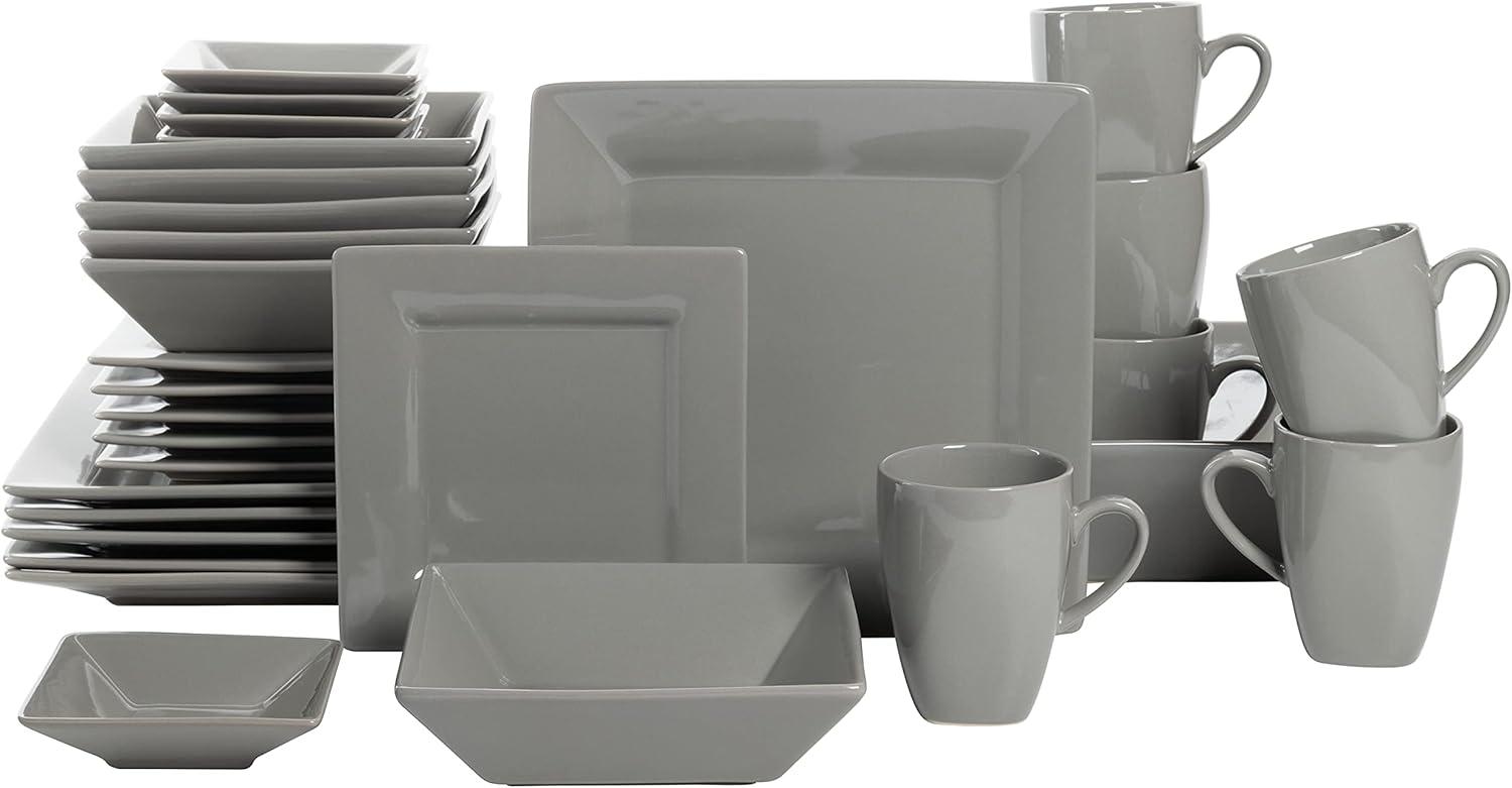 Ten Strawberry Street Nova Square Stoneware 38 Piece Dinnerware Set, Service for 6