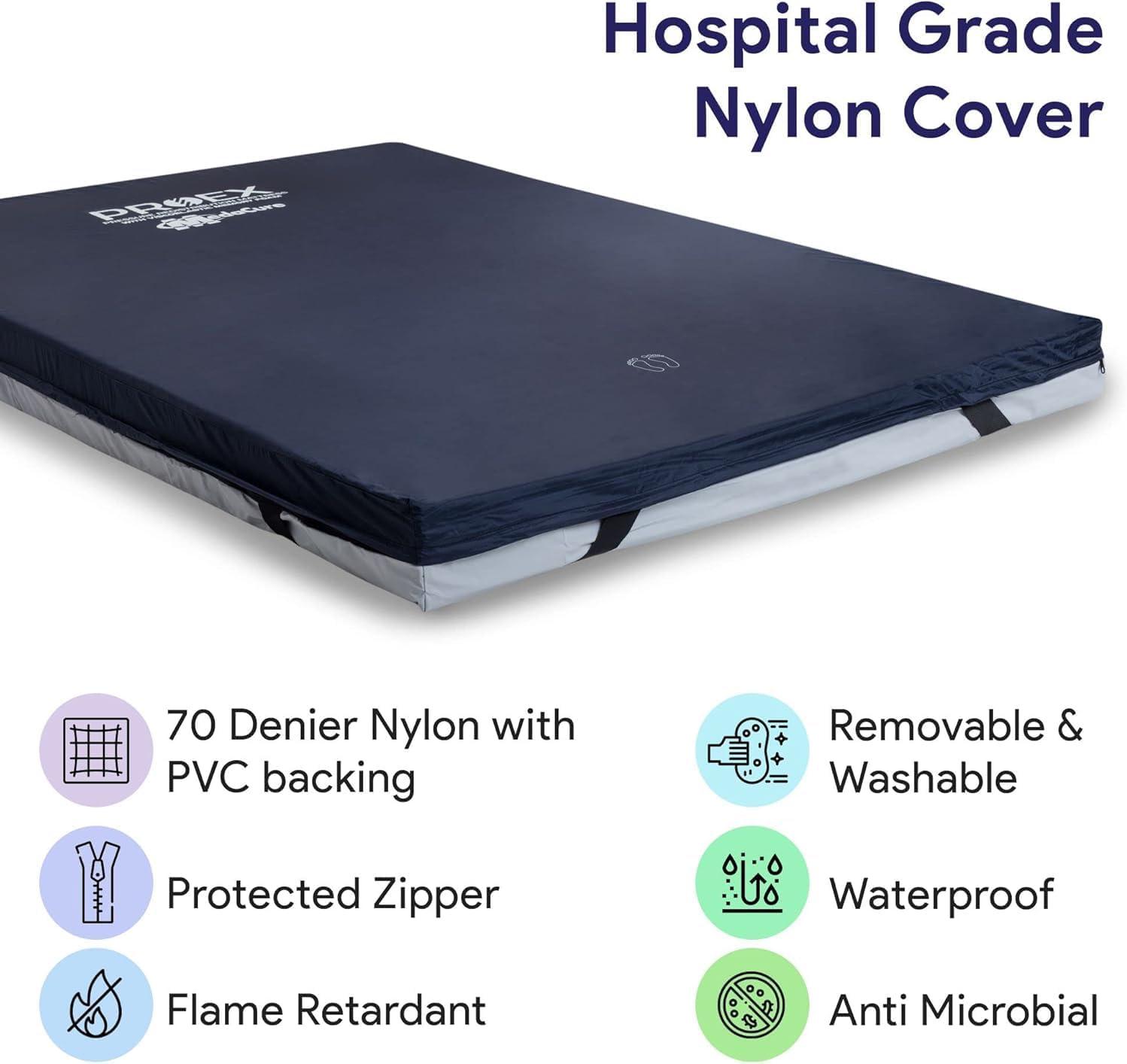 Medacure Hospital Homecare Bed with Mattress 3 Function Electric Homecare Bed, 15"-23" Height, 450 lb Capacity, Black/Grey with Primex Redistribution Mattress.