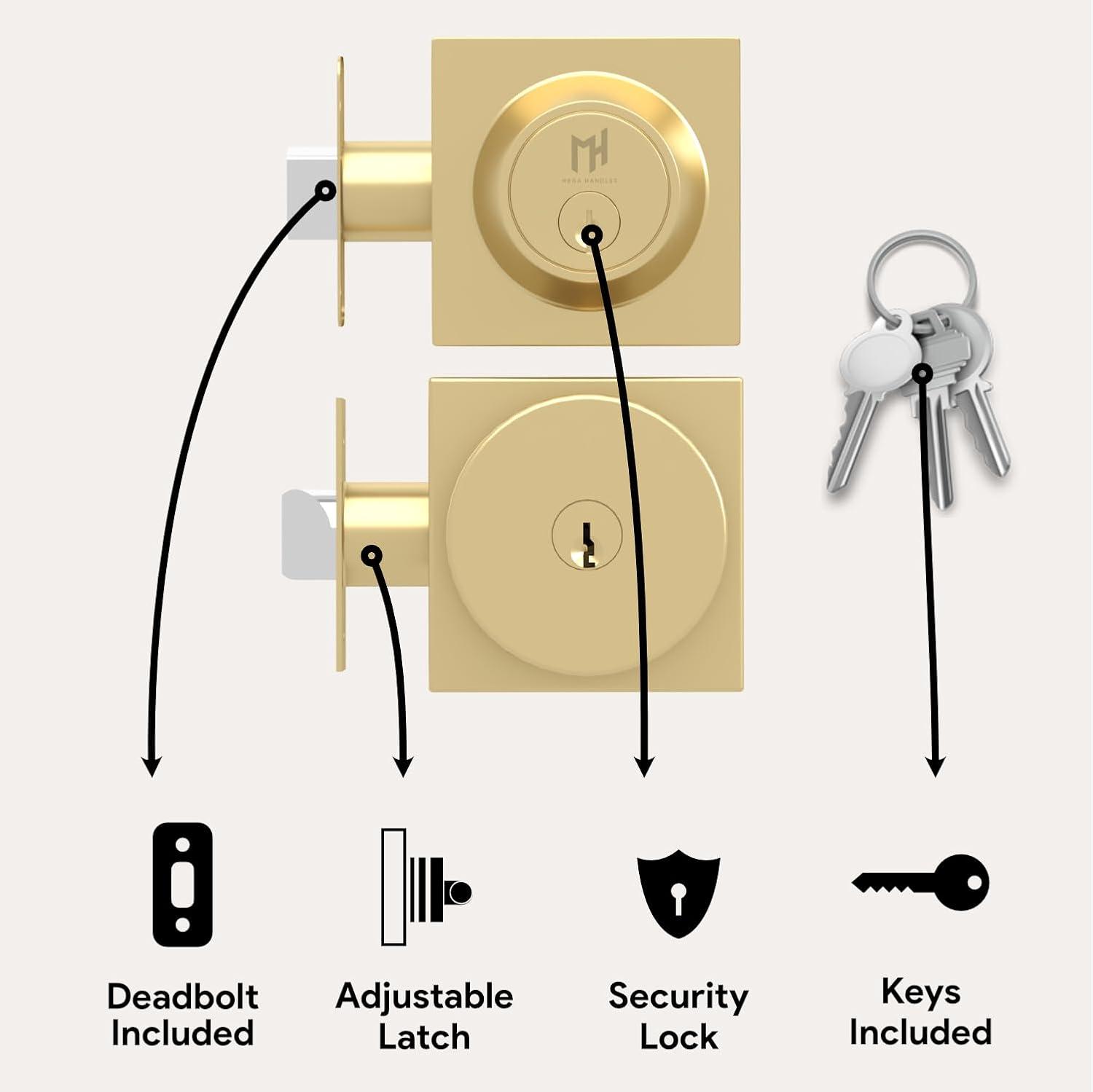 Suana Knobs With Deadbolt Reversible Entry Set