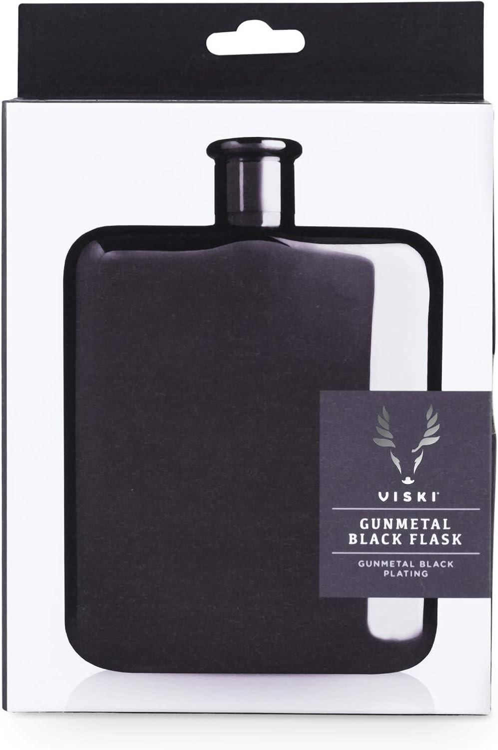 Viski Copper Flask, Stainless Steel Flask with Screw Top, Copper Plated Liquor Flask for Women and Men, 6 Ounces, Copper, Set of 1