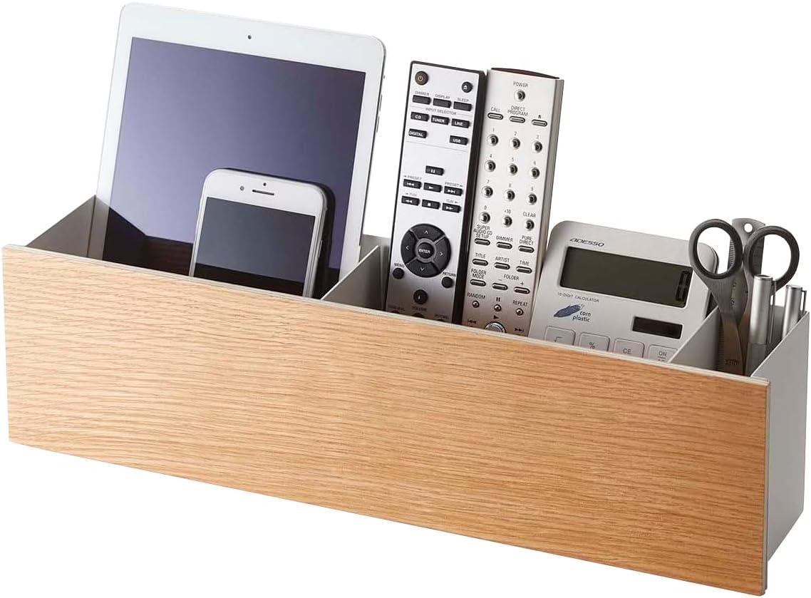 White Wood Desk Organizer with Adjustable Dividers