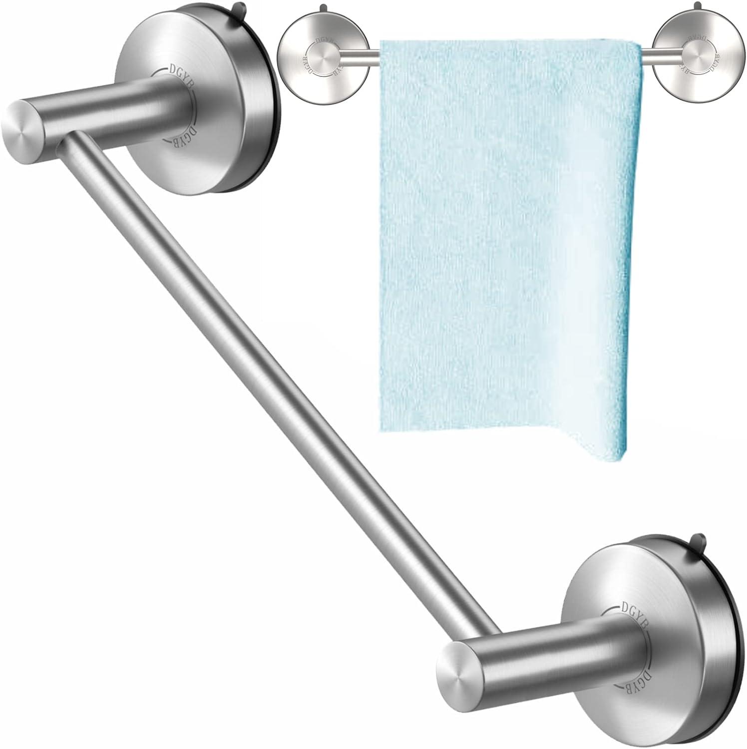 Brushed Nickel Wall-Mounted Round Towel Bar