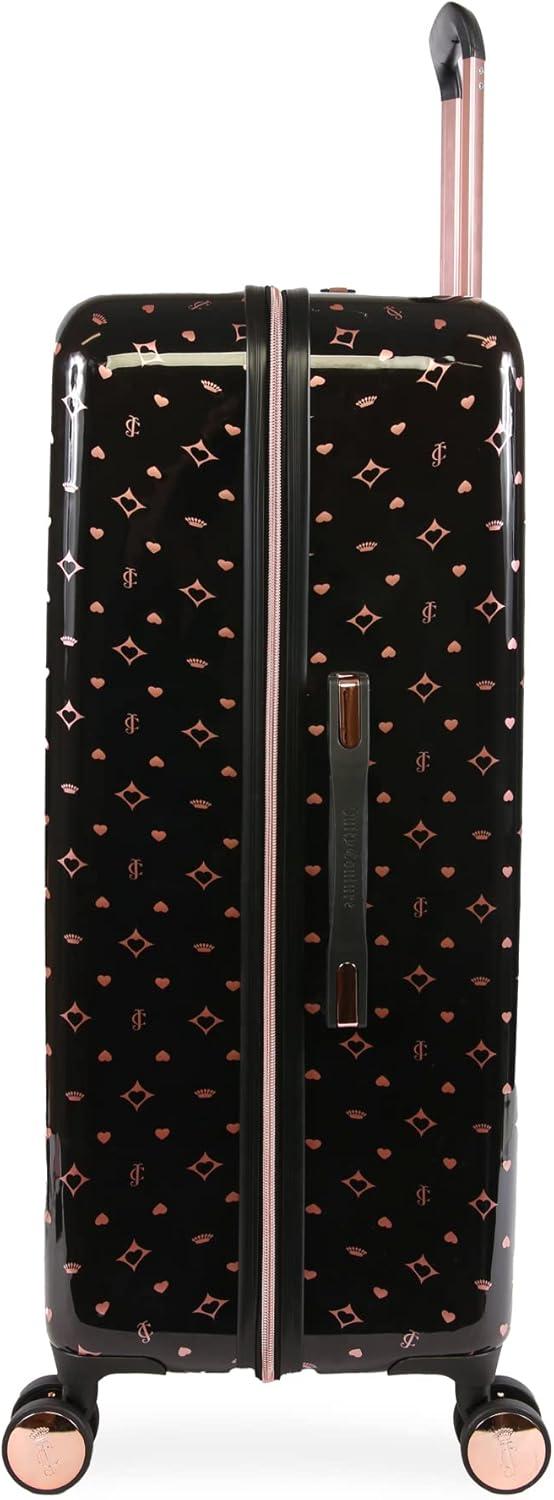 Juicy Couture Women's Arwen Spinner Luggage, Black/Rose Gold, 2pc Set
