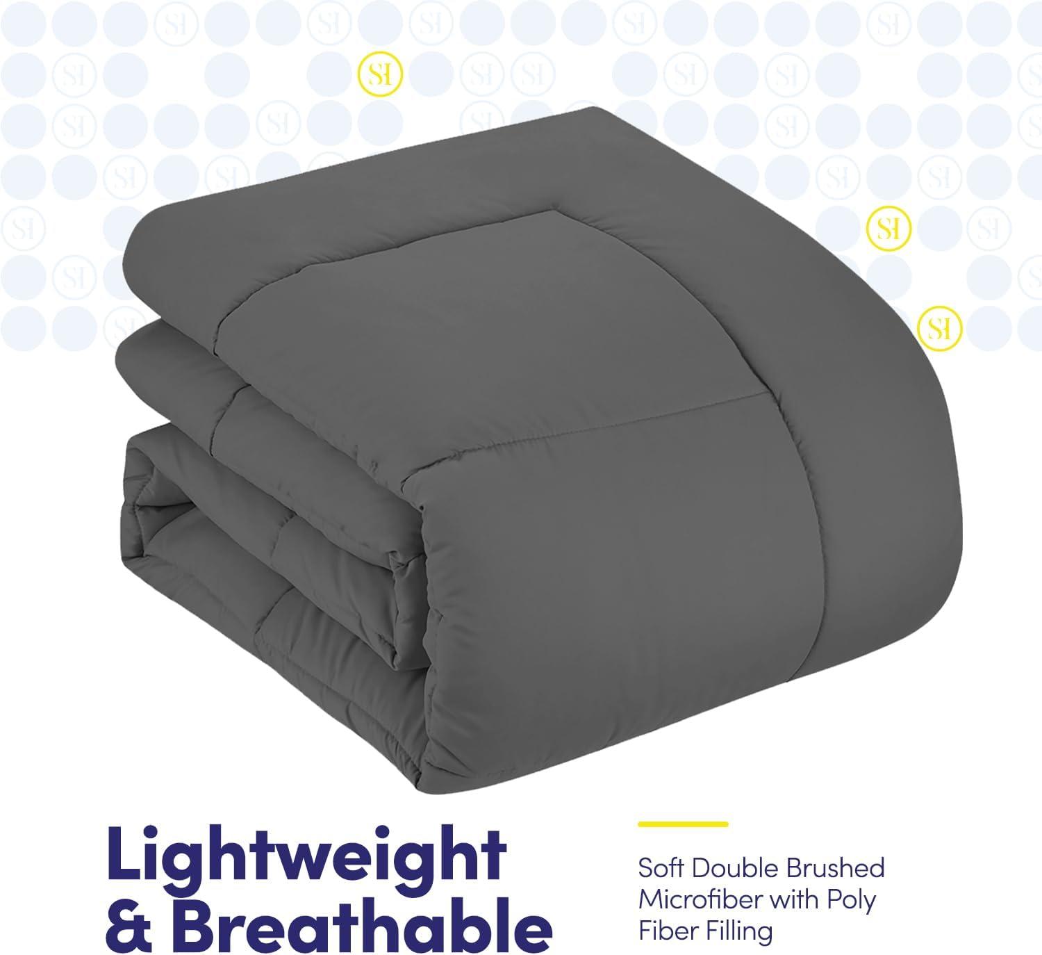 Sweet Home Collection All Season Bed-in-A-Bag 5pc/7pc Solid Color Comforter & Sheet Set Ultra Soft Bedding by Sweet Home Collection