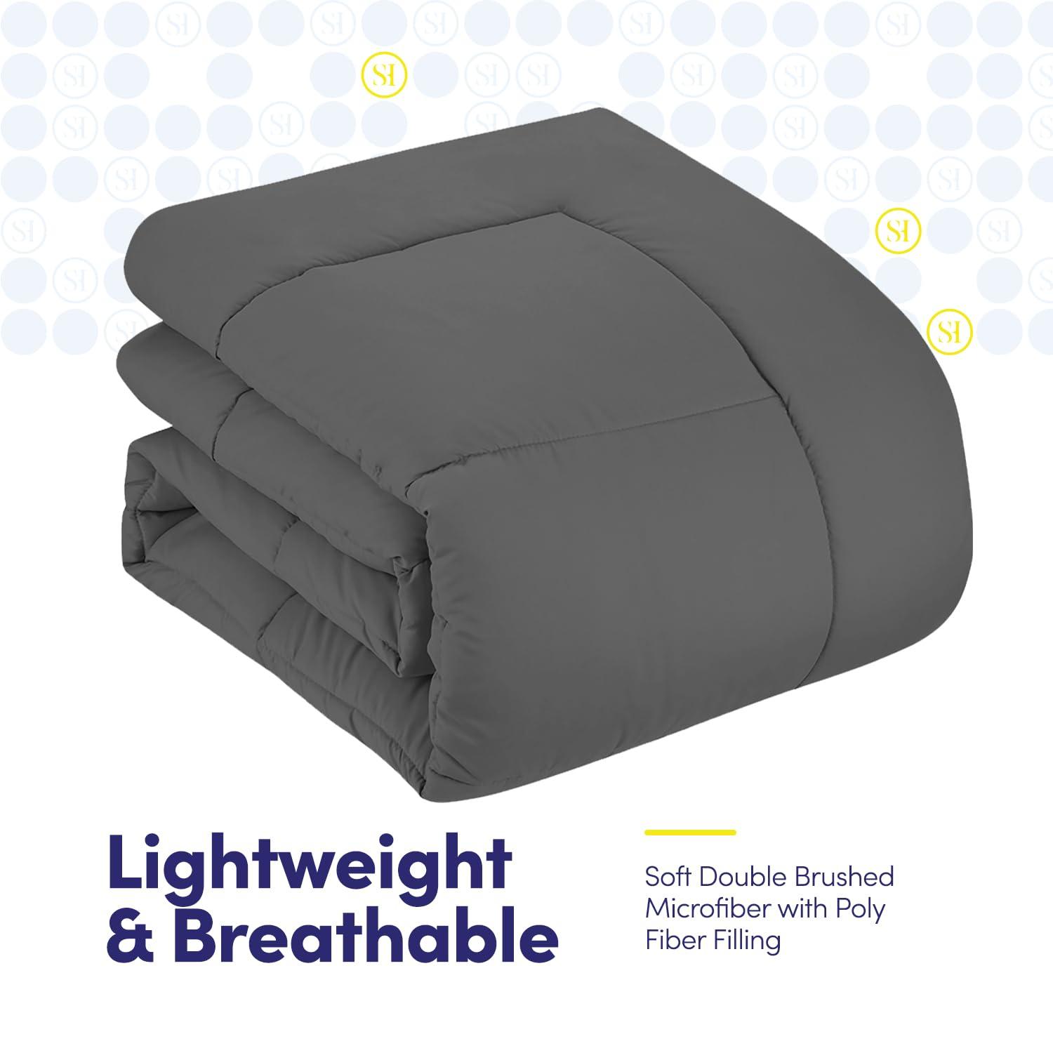 Sweet Home Collection All Season Bed-in-A-Bag 5pc/7pc Solid Color Comforter & Sheet Set Ultra Soft Bedding by Sweet Home Collection