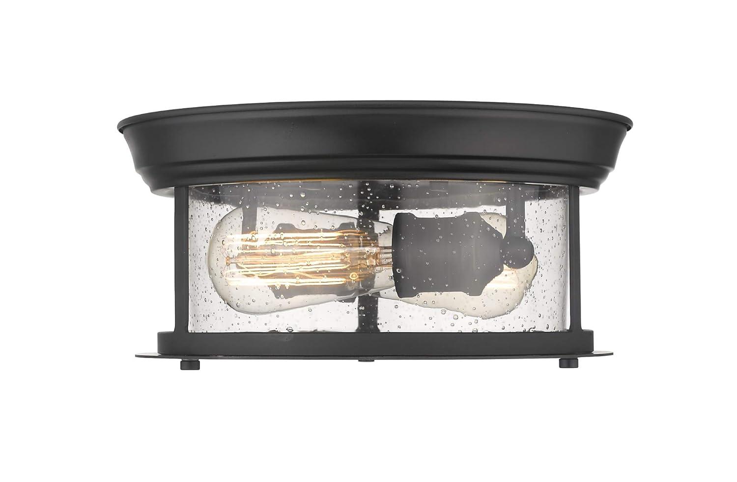 Sonna 11" Brushed Nickel Flush Mount Light with Clear Glass Shade