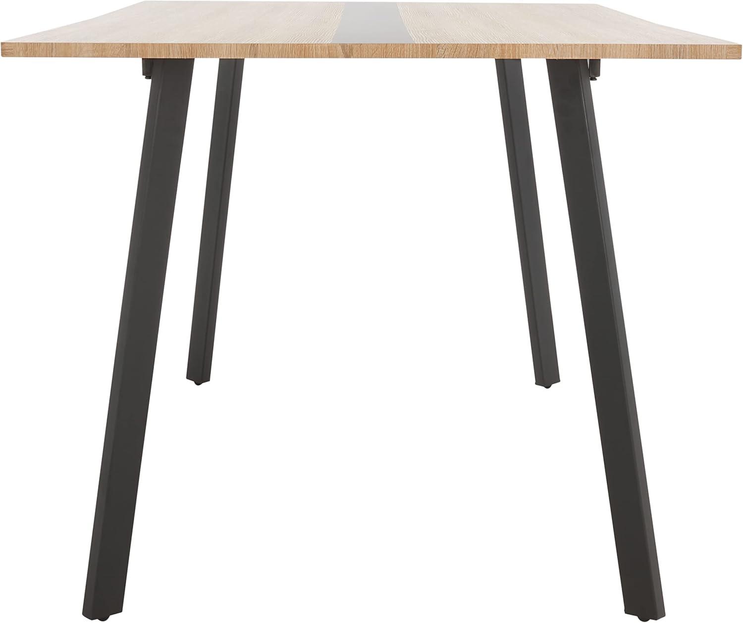 SAFAVIEH Leith Scandinavian Dining Table, Natural/Black (55.1 in. W x 35.4 in. D x 29.9 in. H)