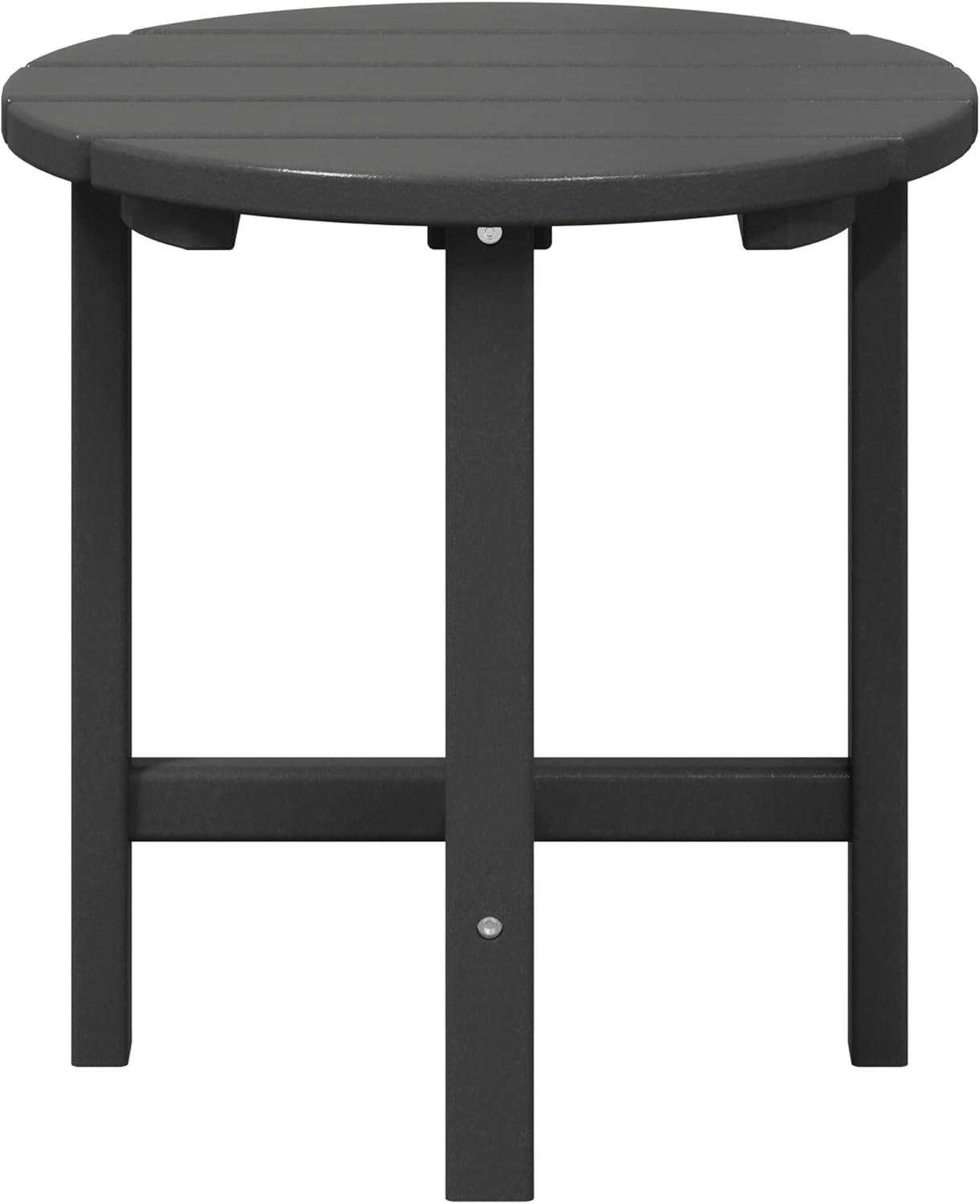 WestinTrends All-Weather Outdoor Patio Round Poly Adirondack Side Table, Gray