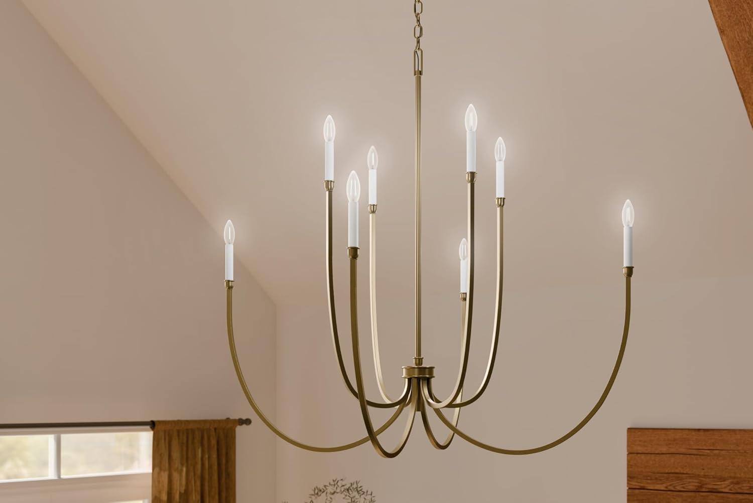 Champagne Bronze 8-Light Candle Style Chandelier