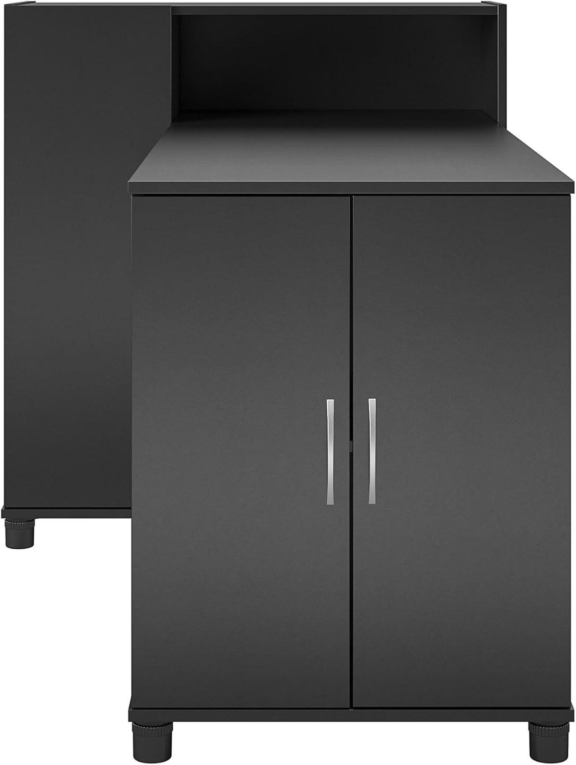 RealRooms Basin Hobby and Craft Desk with Storage, Black