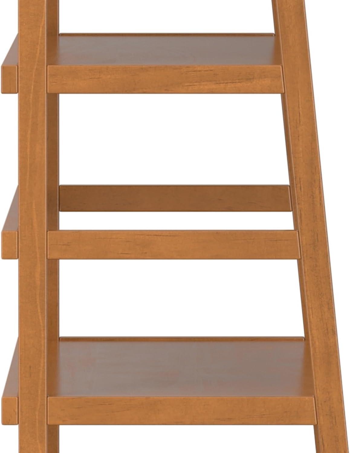 Acadian Solid Wood 63'' Ladder Shelf in Light Golden Brown