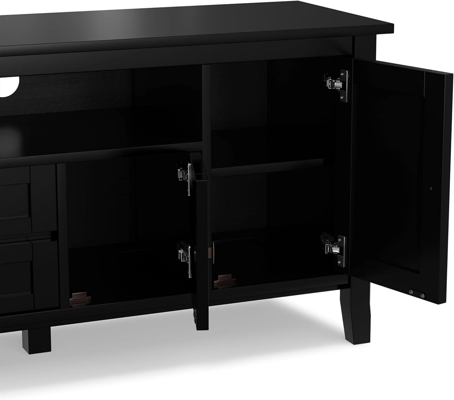 Simpli Home Warm Shaker 72"W Solid Wood TV Stand for TVs up to 80" with 4 Storage Cabinets and 2 Drawers