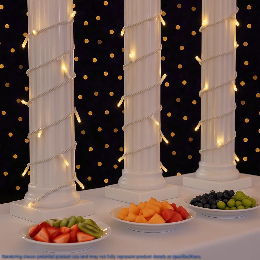 Novelty Lights 10 Light Warm White LED Christmas Craft Mini Light Set Connectable (White Wire, 5 Feet)