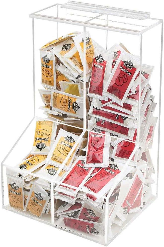 925 Divided Condiment Organizer, 8.5" Width x 4" Diameter x 12" Height, Clear