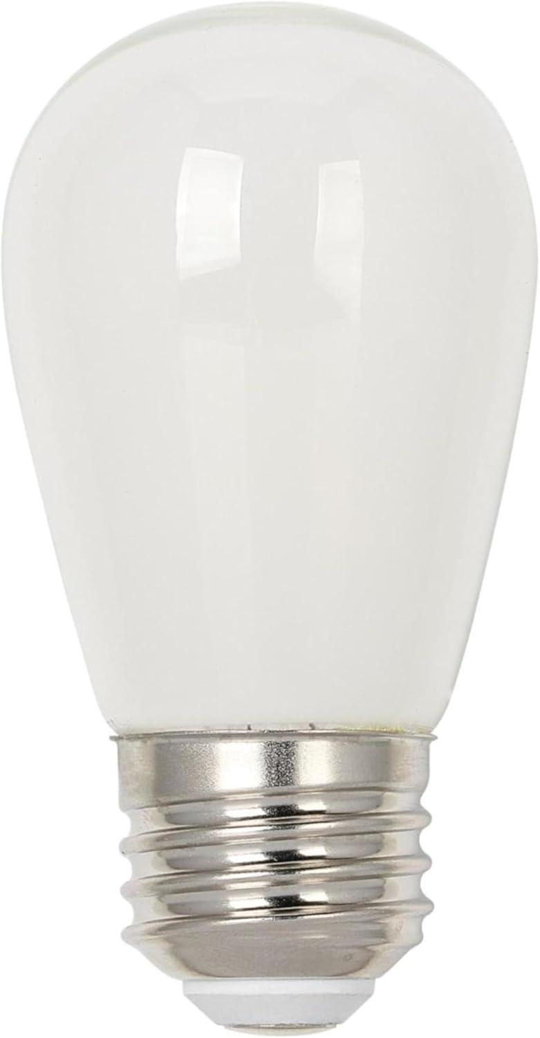 White Frosted LED S14 Medium Base Light Bulb