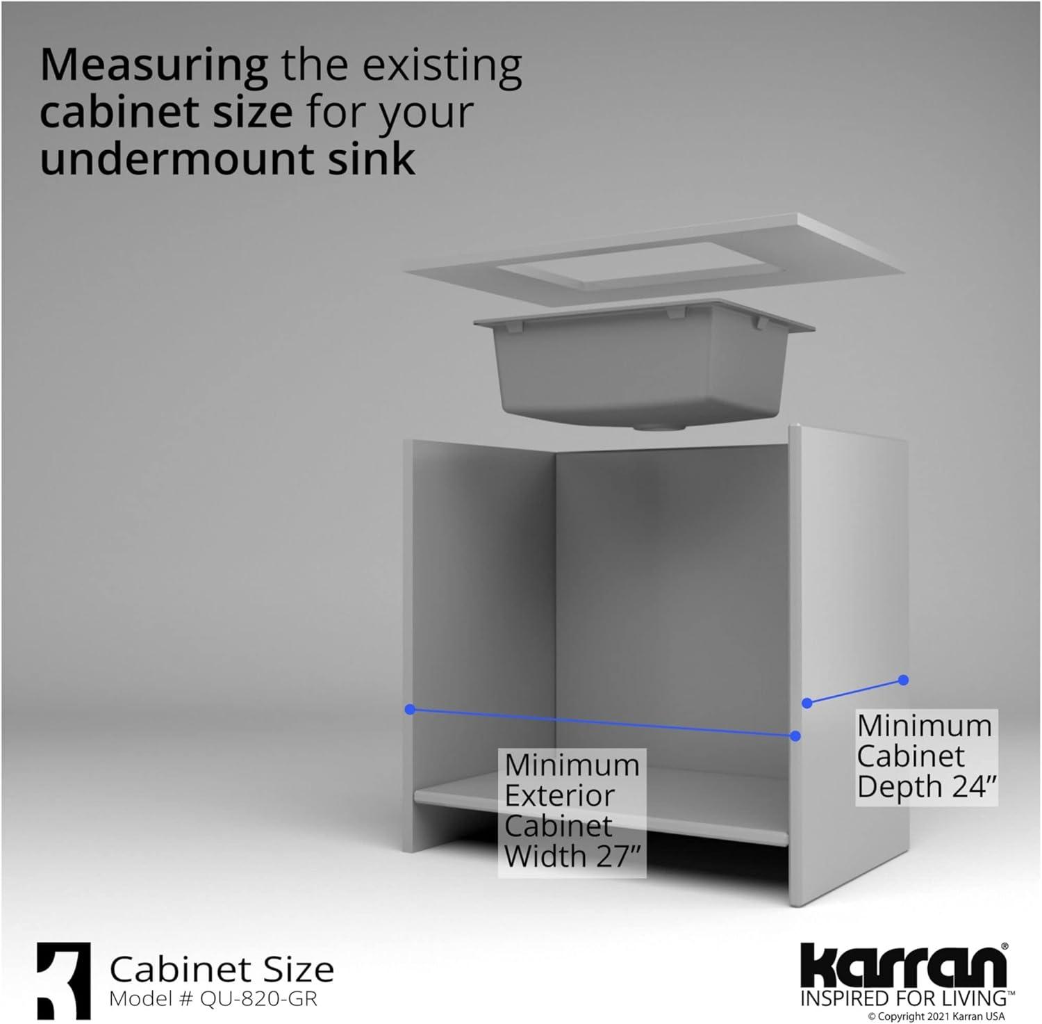 Karran Quartz 24-3/8'' X 19-1/8'' Single Bowl Undermount Kitchen Sink