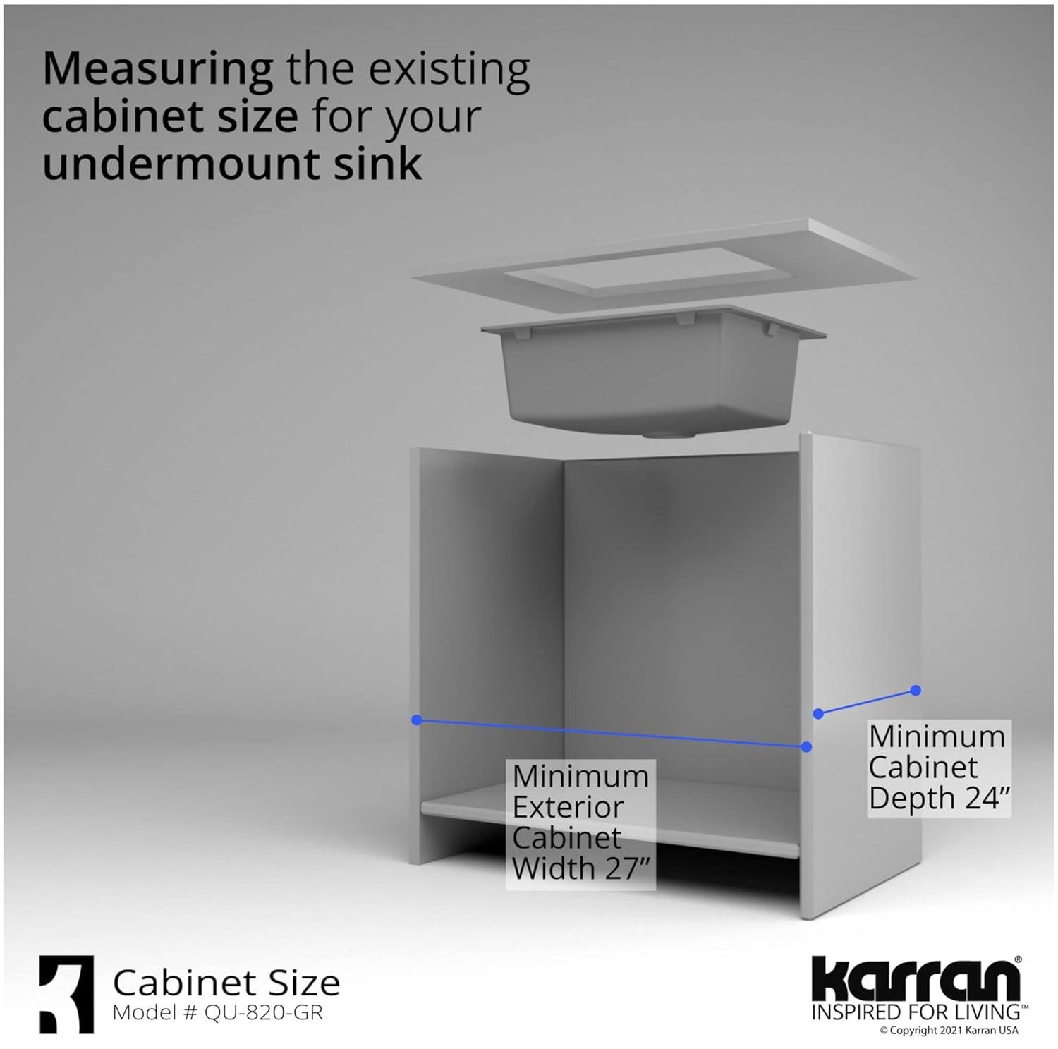 Karran Quartz 24-3/8'' X 19-1/8'' Single Bowl Undermount Kitchen Sink
