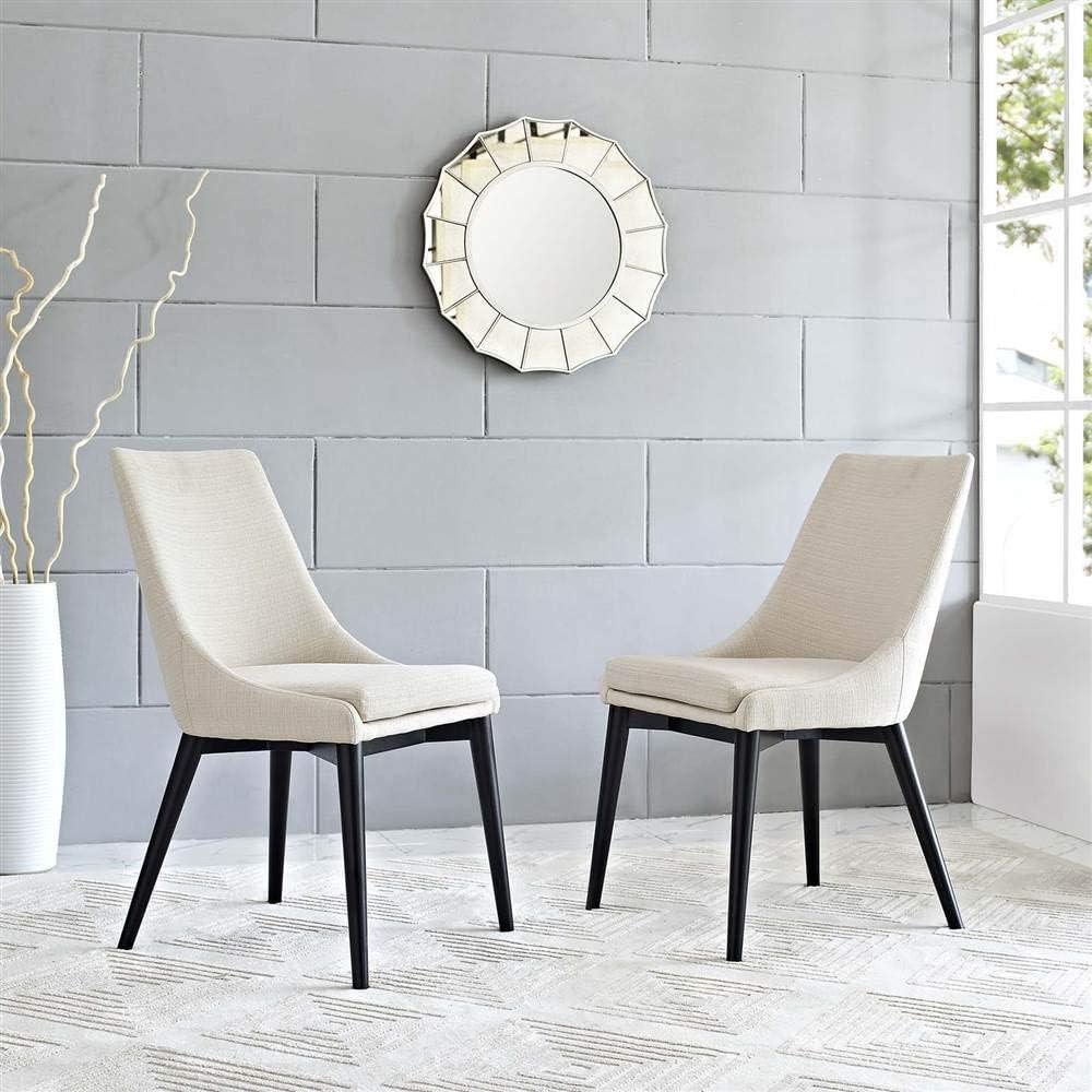 Modway Set of 2 Viscount Dining Side Chair Fabric Beige: Upholstered Polyester, Wood Frame, Armless Design