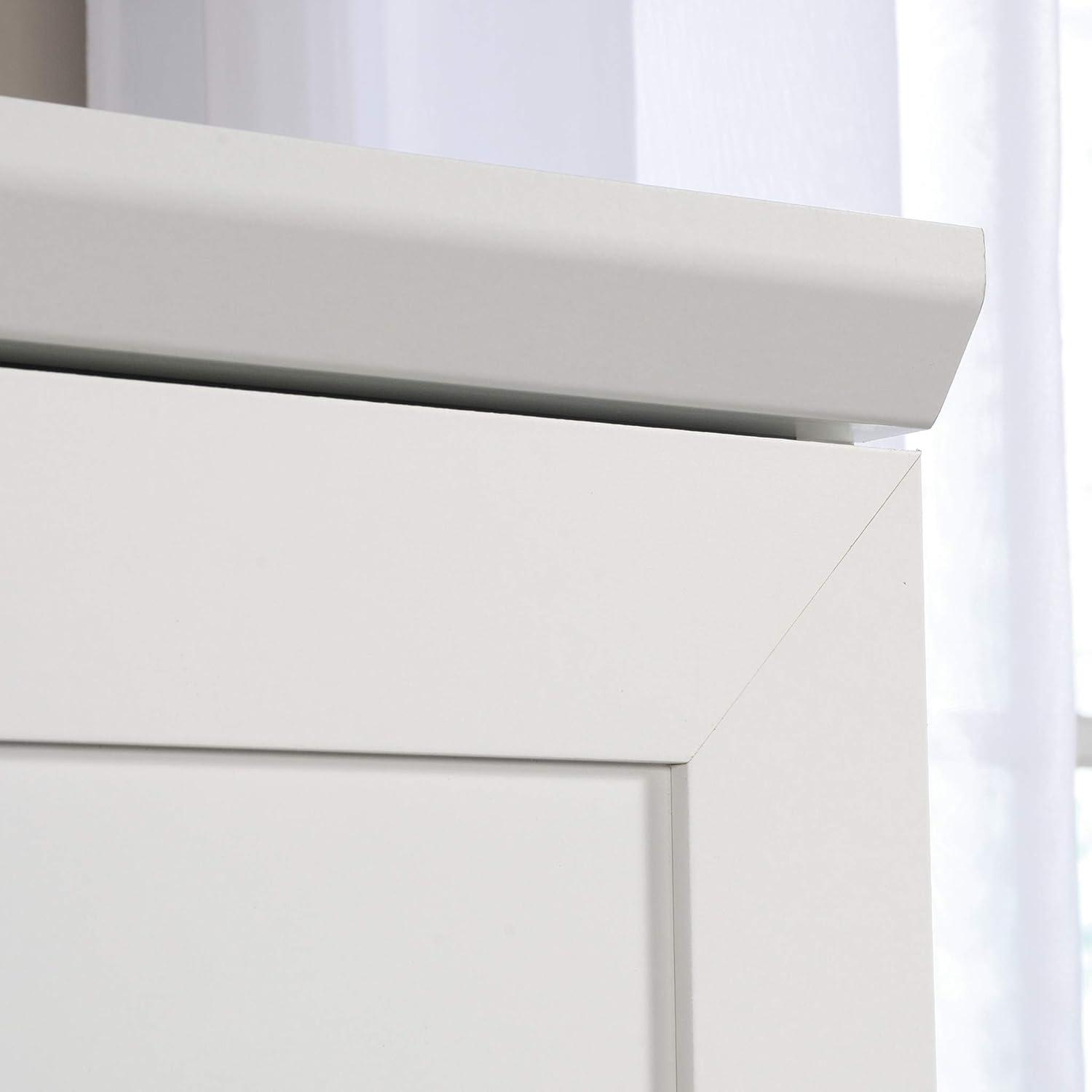 Homeplus Wardrobe Soft White - Sauder: MDF Construction, 2-Door Armoire Dresser with Drawers & Metal Hardware