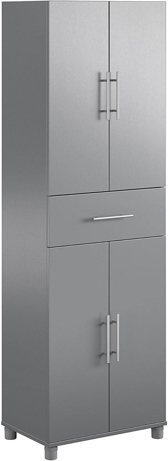 Graphite Gray Freestanding Storage Cabinet with Adjustable Shelves