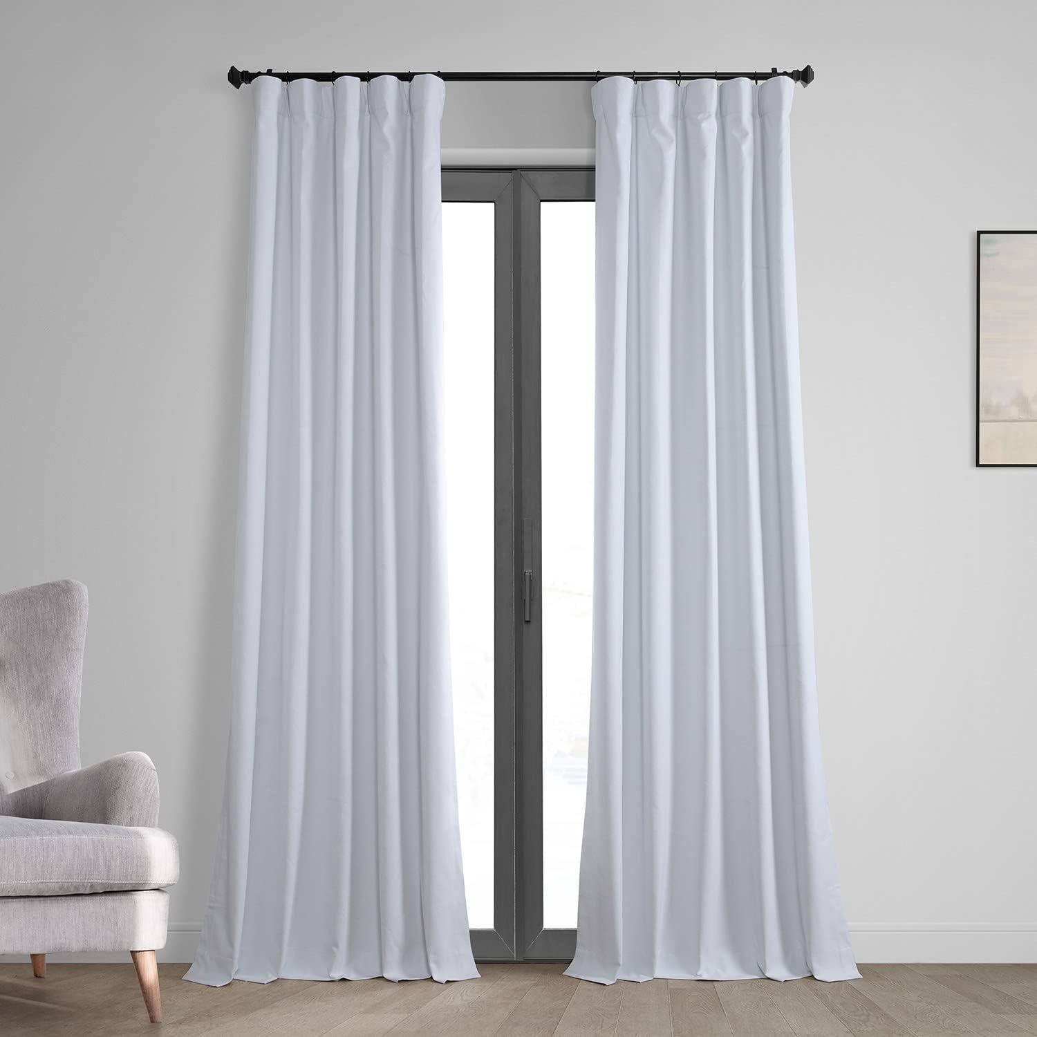 Exclusive Fabrics  Vintage Thermal Cross Linen Weave Blackout Curtains (1 Panel) White 50 X 84 84 Inches