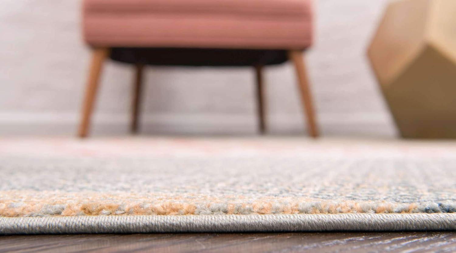 Unique Loom Fars Collection Area Rug - Jordan (5' 1" x 8' Rectangle Blue/Light Blue)