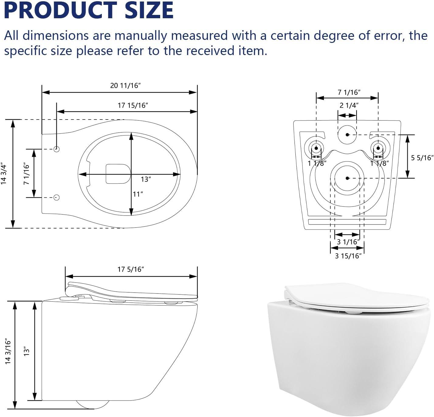 Liberty 1.6 GPF Elongated Wall Hung Toilets (Seat Included)