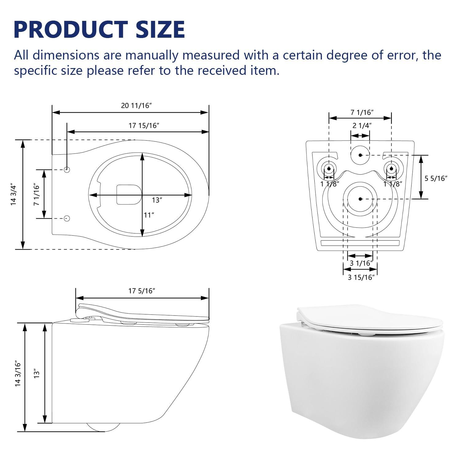 Liberty 1.6 GPF Elongated Wall Hung Toilets (Seat Included)