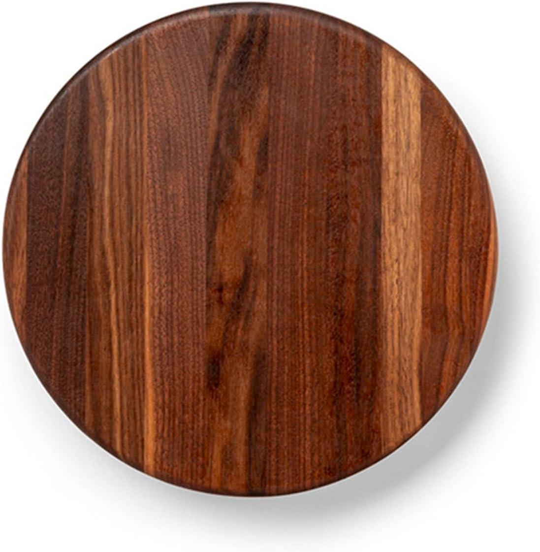 Gift 1.5" Edge Grain Walnut 12" Round Cutting Board with Wood Feet