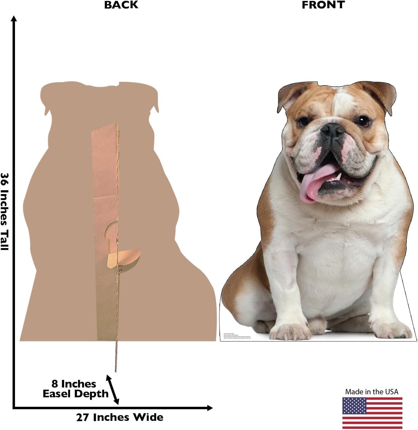 Life-Size English Bulldog Cardboard Cutout Standee