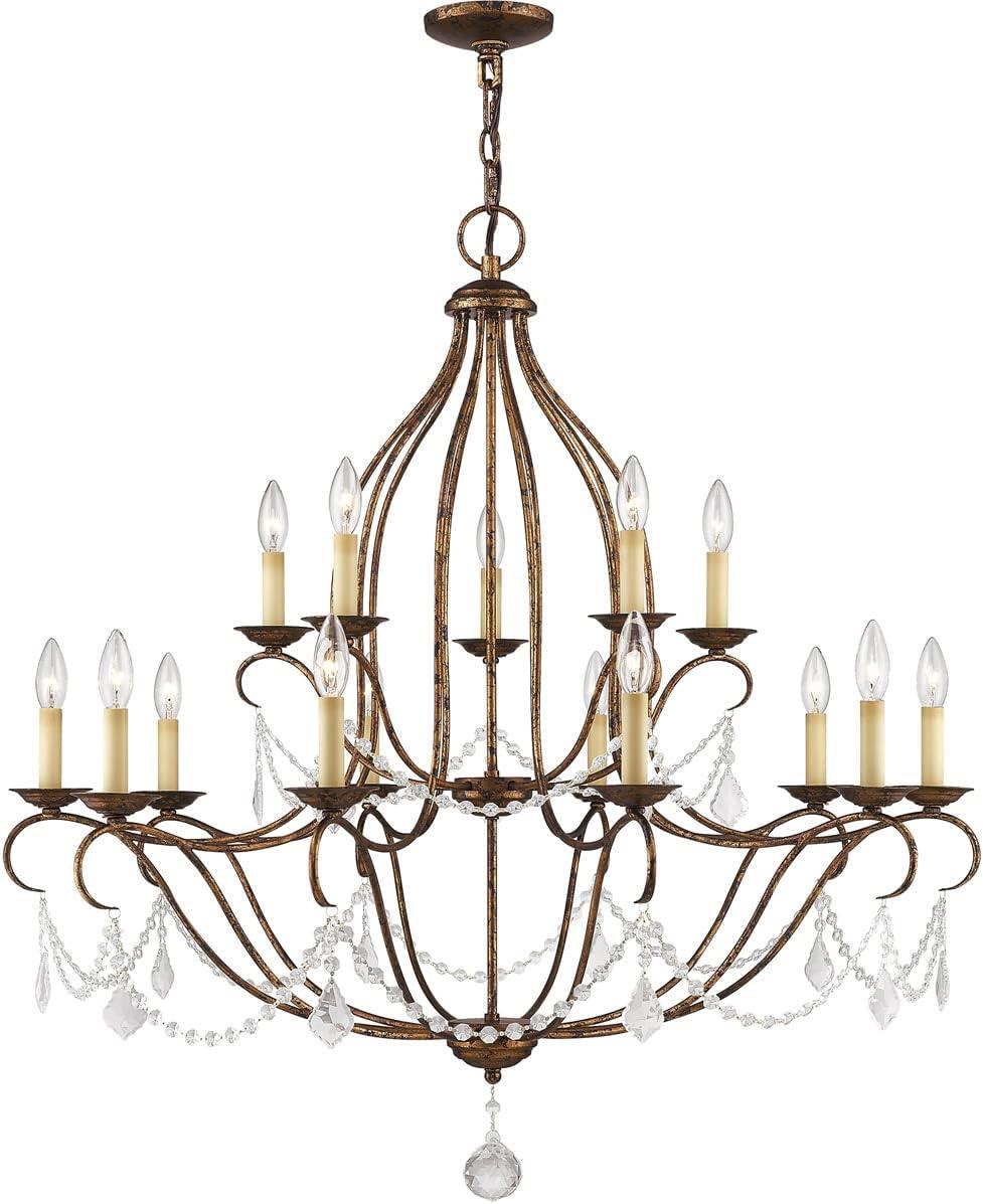 Livex Lighting Chesterfield Chandelier in Hand Applied Venetian Golden Bronze