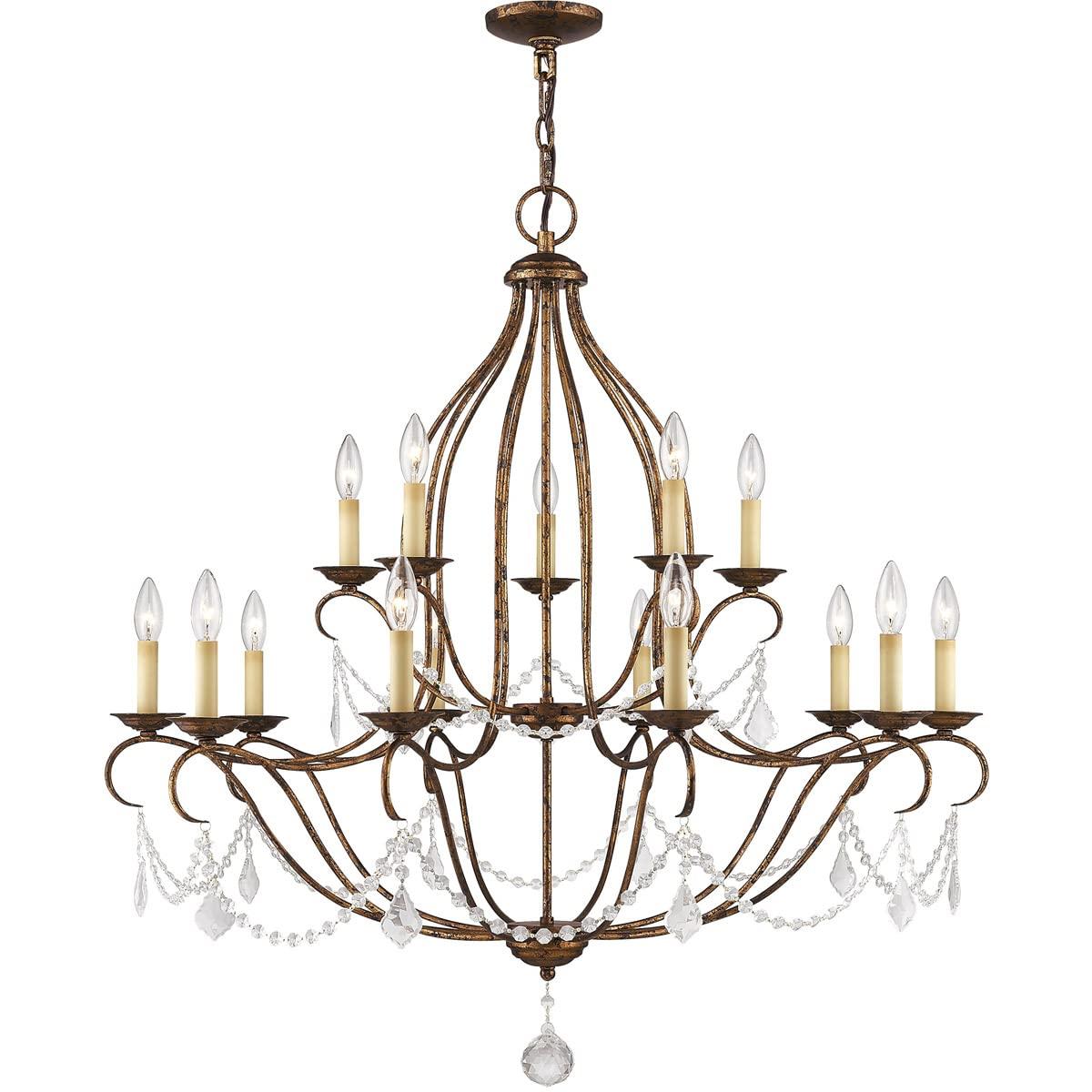 Livex Lighting Chesterfield Chandelier in Hand Applied Venetian Golden Bronze