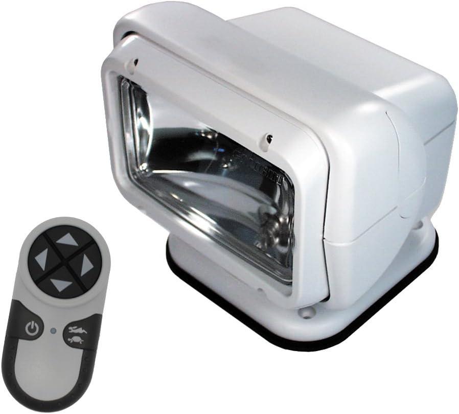 White Halogen Rectangular Permanent Mount Searchlight with Wireless Remote