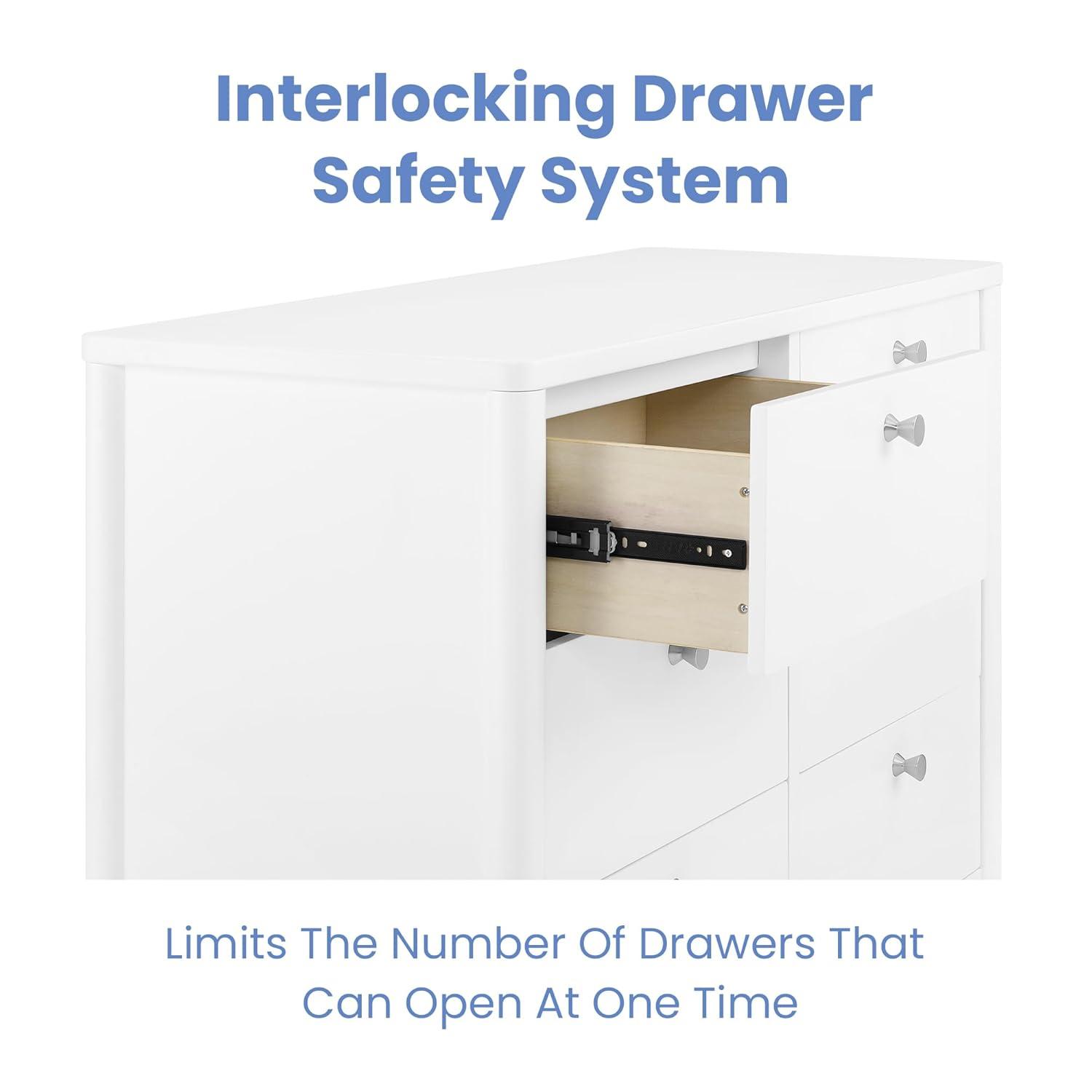 Delta Children Delta Children Brooks 6 Drawer Dresser With Interlocking Drawers (Includes 3 Sets Of Knobs – Choose From Natural, Brushed Nickel & Melted Bronze), Bianca