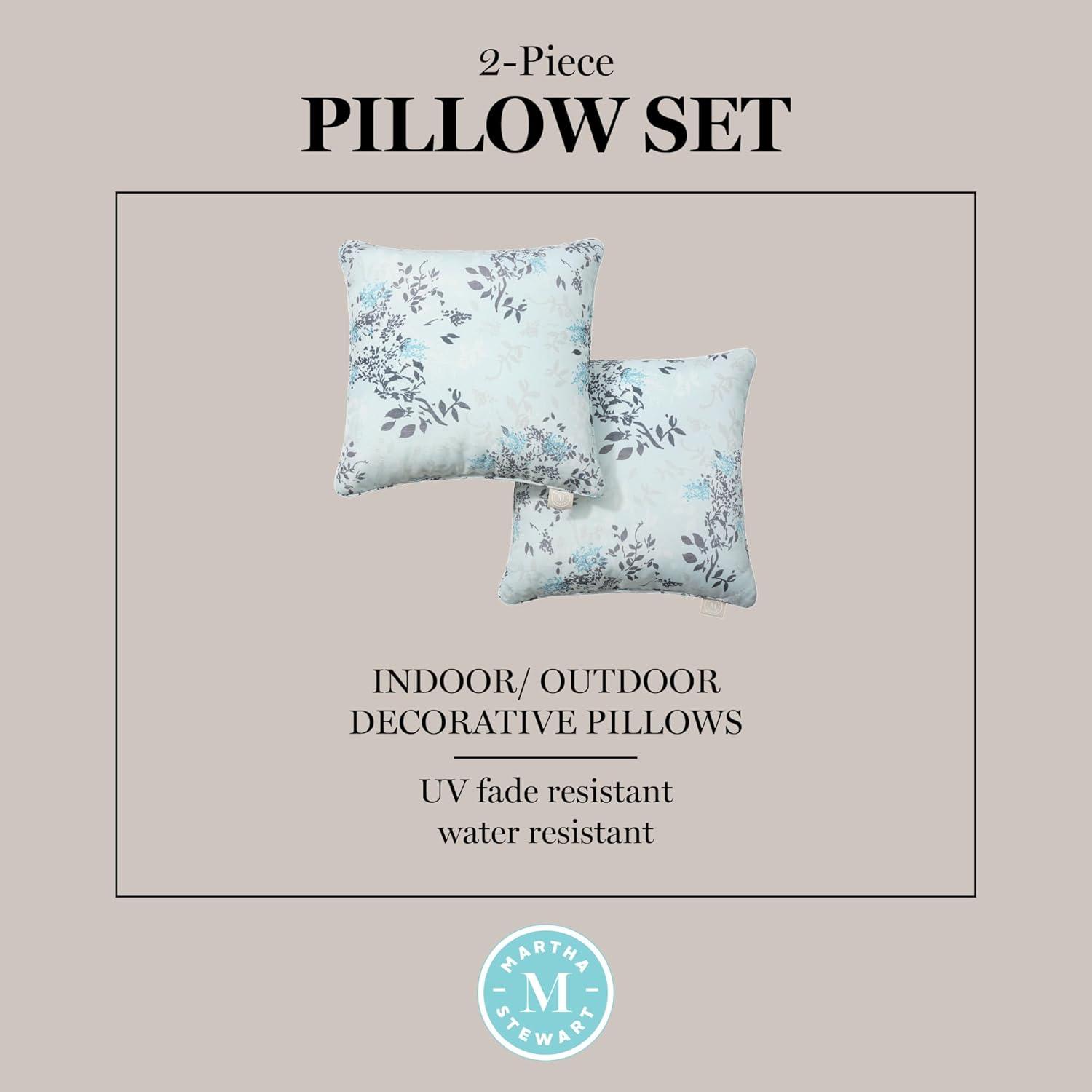 Martha Stewart MARTHA STEWART Charming Foliage Indoor Outdoor Pillow 2-Pack Set, 18" (Set of 2)