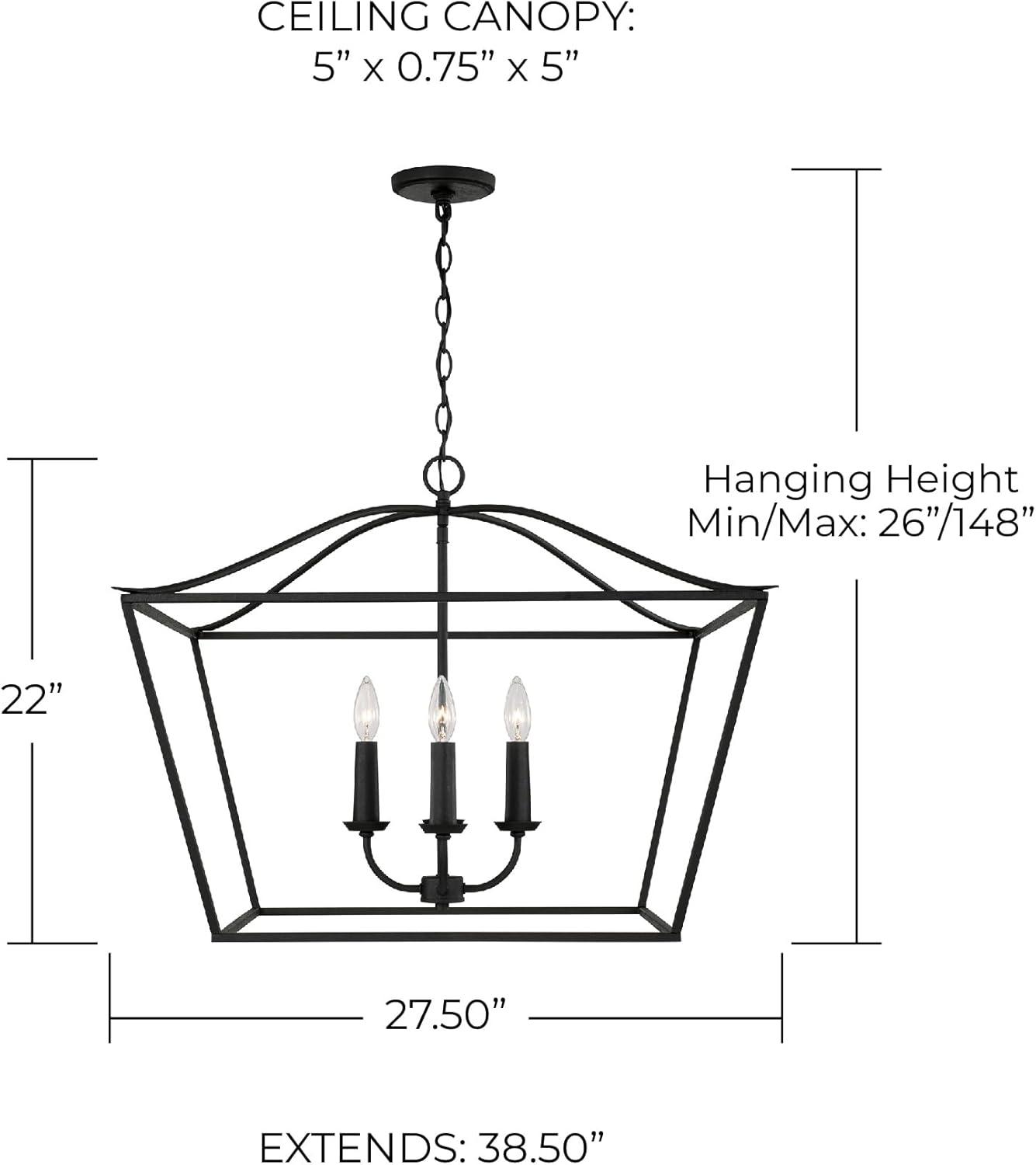 Capital Lighting Grady 4 - Light Dimmable Lantern Square / Rectangle Chandelier