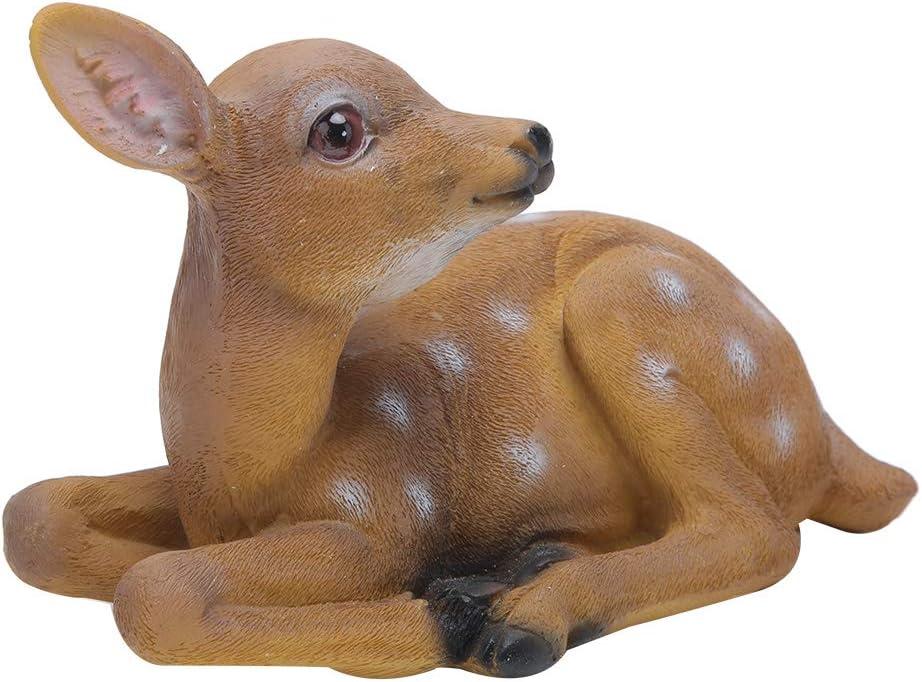 Deer Statue, 2Pcs Deer Figurine, Synthetic Garden Sculpture Garden Statue Waterproof and Sunscreen Community Patio for Garden