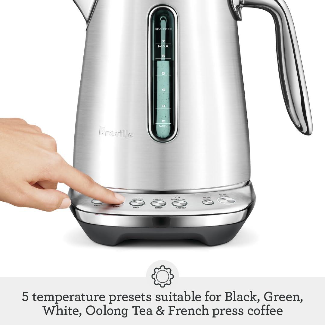 Damson Blue Stainless Steel Electric Kettle with Temperature Settings