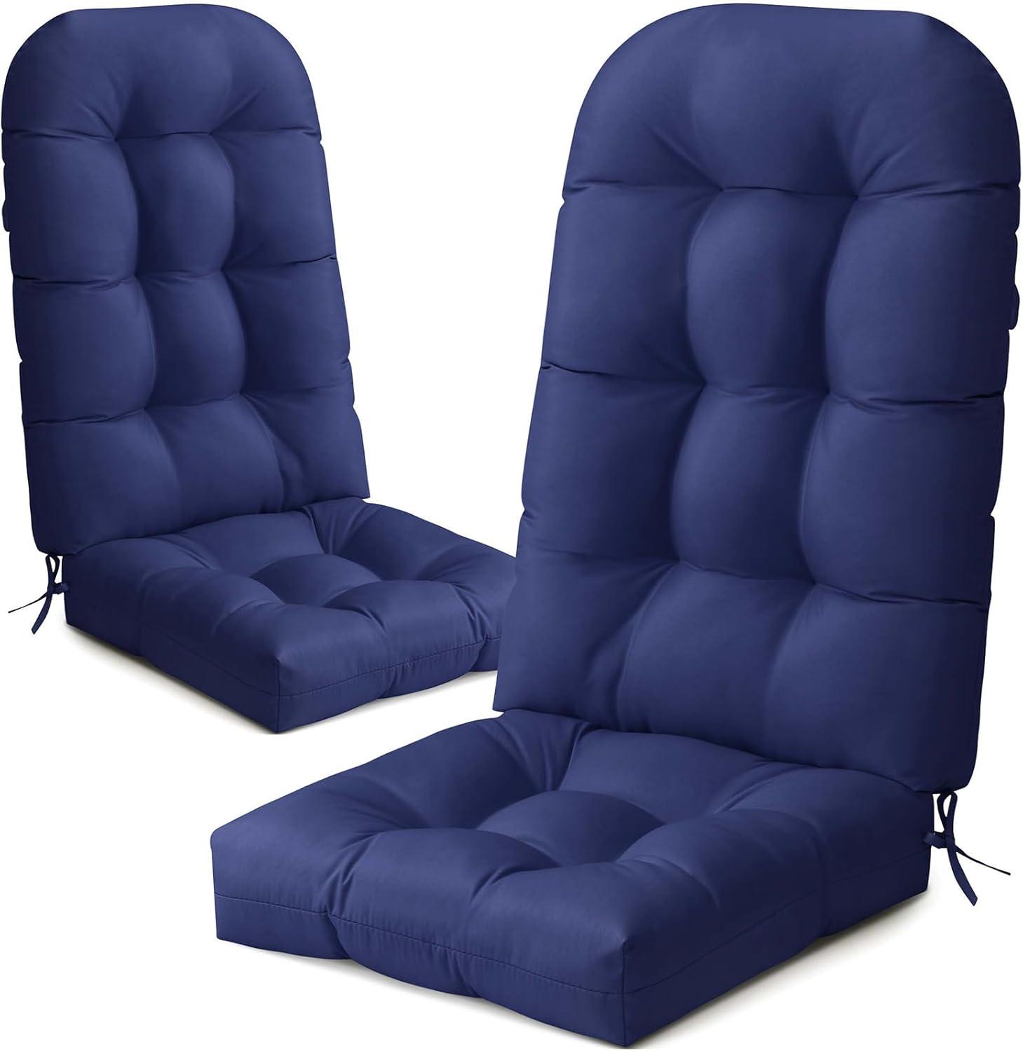 Crestlive Products Adirondack Style Patio Outdoor Chair Cushion for Adirondack Chair or Lounge Rocking Chair - See picture 2-Piece Set, Navy Blue