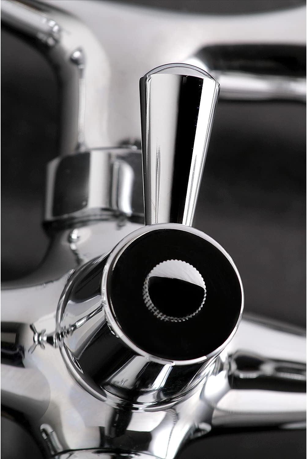 Kingston Brass Essex Three-Handle 2-Hole Wall Mount Clawfoot Tub Faucet with Hand Shower