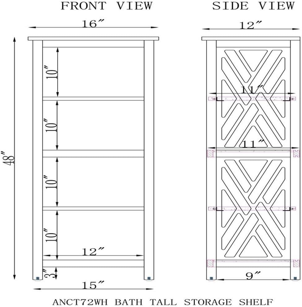 Alaterre Furniture 16"x48" Coventry Bath Storage Shelf White
