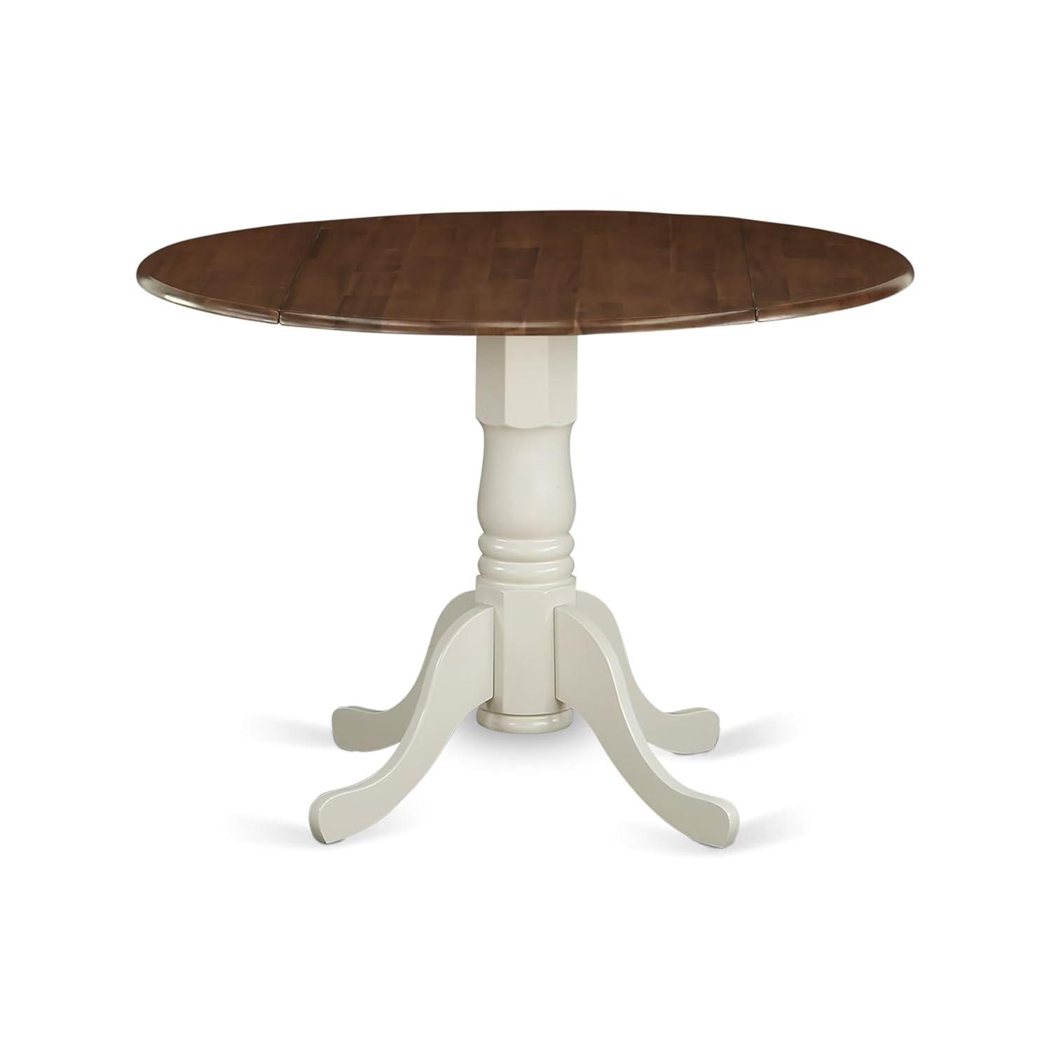 East West Furniture,Dining Table Walnut & Linen White