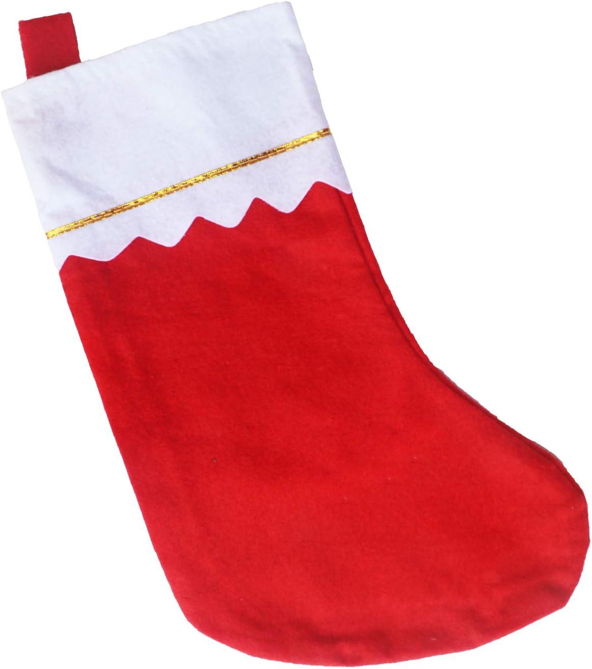 Kaireo 12 Pairs Christmas Stockings 15 Inches Red and White, Hangs Made of Non-woven Fabric for Family Christmas Holiday Decorations