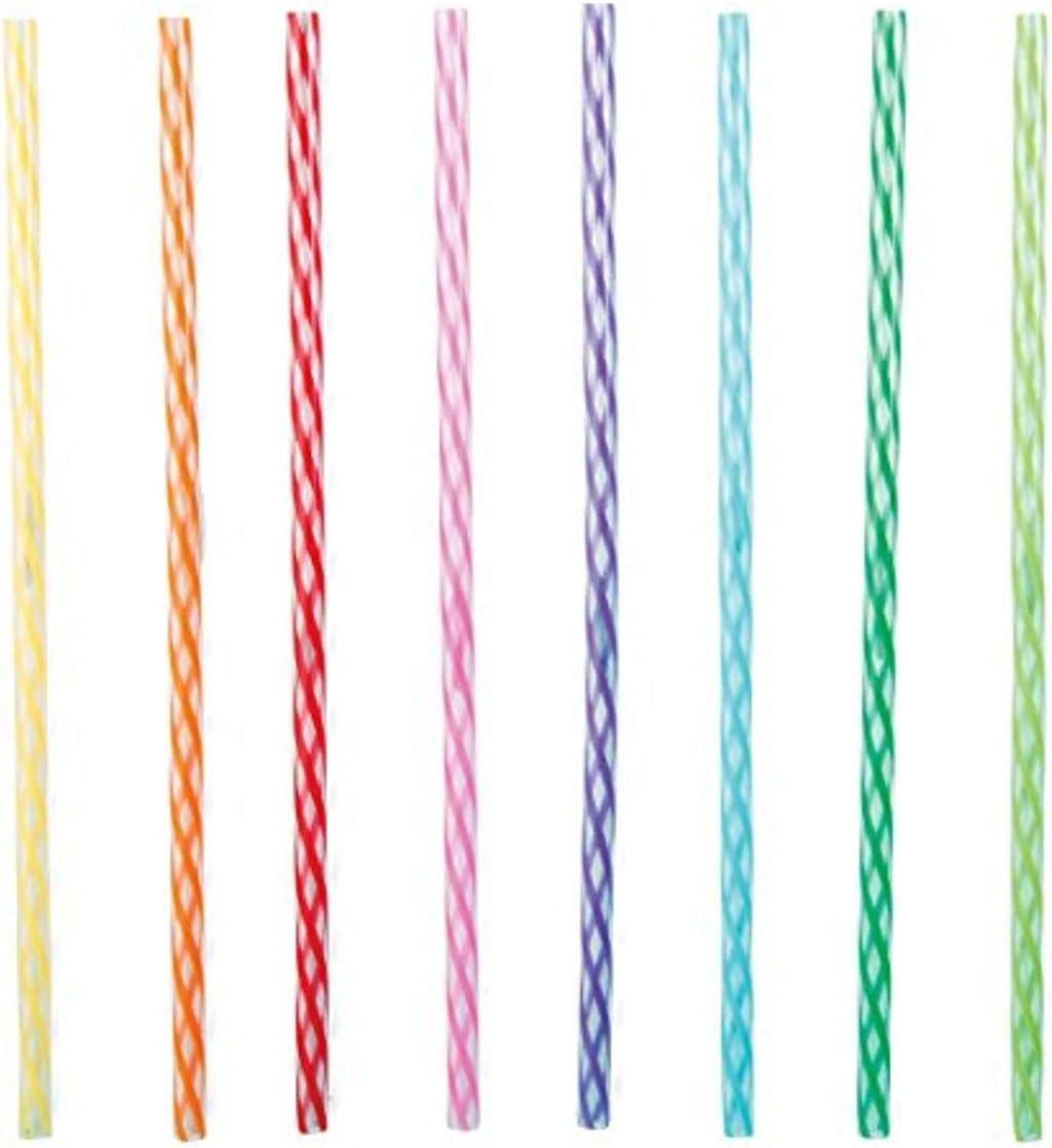 Colorful 14" Reusable Plastic Drinking Straws, 24 Pack