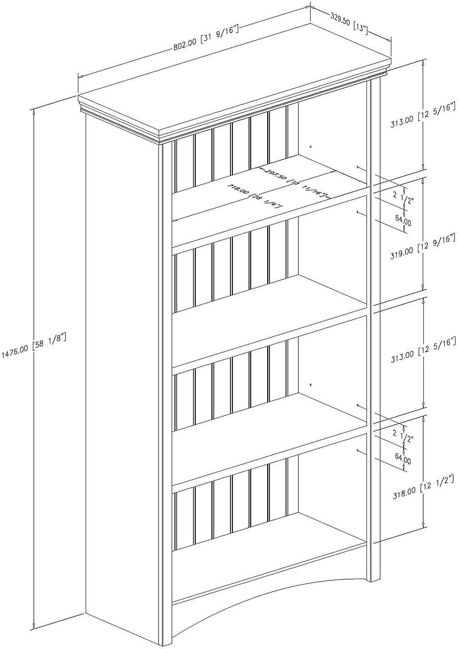 Artwork 57.75" H x 31.25" W Standard Bookcase