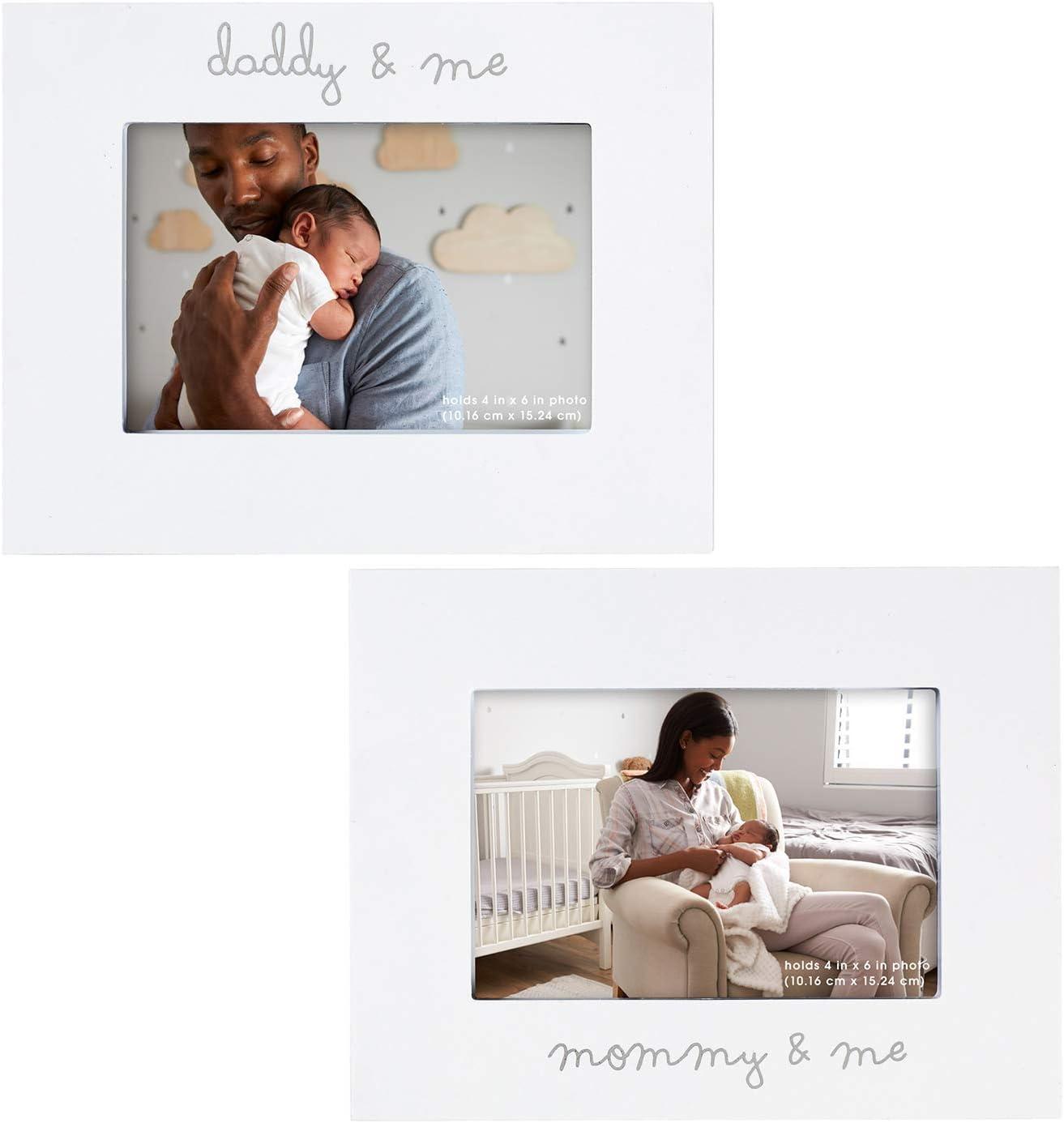 c.r. gibson ''mommy and me'' and ''daddy and me'' baby photo frame set 2 piece, 9'' x 7''